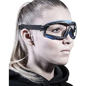 SolidWork Safety Goggles Anti-Fog Clear Lens with Adjustable Elastic Headband. Protective Eyewear for Men & Women