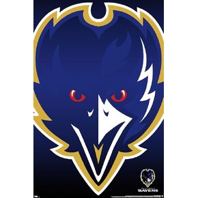 Trends International NFL Baltimore Ravens - Logo 14 Wall Poster, 22.375" x 34", Premium Unframed Version