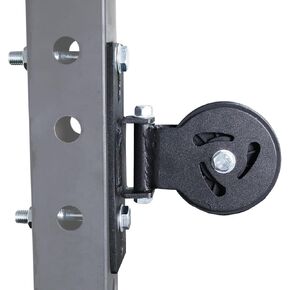 Cable Pulley System for Squat Racks Fits 1" or 5/8" with Extended Slot Design Heavy-Duty 180° Swivel Pulley for Smooth Gliding Full-Body Workouts in Home Gyms
