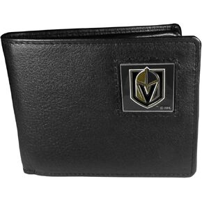 NHL Siskiyou Sports Mens Vegas Golden Knights Leather Bi-fold Wallet One Size Black