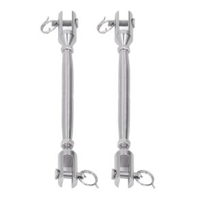 Turnbuckle 2Pcs Jaw Turnbuckle Jaw and Jaw Stainless Steel Hook Connector Fastener Jaw Turnbuckle for Rigging Screw Jaw Barrel Strainers Turnbuckles (M4)