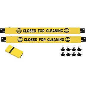 Restroom Closed for Cleaning Sign with Magnetic Ends, Nylon Bathroom Closed for Cleaning Magnetic Sign, Closed for Cleaning Banner, Close for Cleaning Bathroom Door Magnetic signs