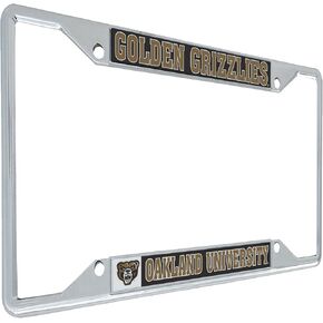 Desert Cactus Oakland University Car Accessories Grizzlies Metal License Plate Frame Cover Protector and Mount Placa for Front or Rear of Car (Mascot)