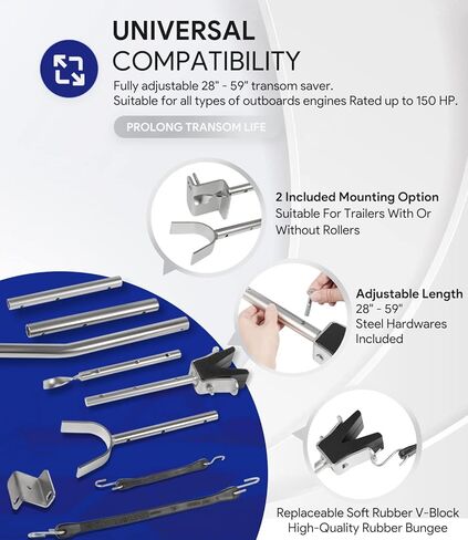 3001.1068 موفر رافدة عالمي عالي التحمل قابل للتعديل للألواح الخارجية حتى 150 حصان - قابل للتعديل من 28 بوصة إلى 59 بوصة in Kuwait