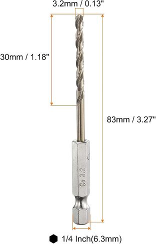 HARFINGTON 4pcs M35 High Speed Steel Cobalt Twist Drill Bit 6.8mm/0.04" Dia with Quick Change 1/4" Hex Shank Jobber Drill Bit for Metal, Steel, Copper, Aluminum, Zinc Alloy in Saudi Arabia