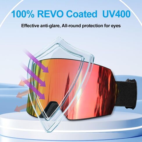 LESC Ski Goggles Anti-fog with UV400 Protection, HD OTG Design Snowboard Snow Skiing Goggles for Men Women Adult,Youth in Saudi Arabia