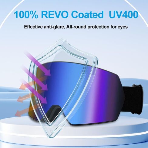 LESC Ski Goggles Anti-fog with UV400 Protection, HD OTG Design Snowboard Snow Skiing Goggles for Men Women Adult,Youth in Kuwait