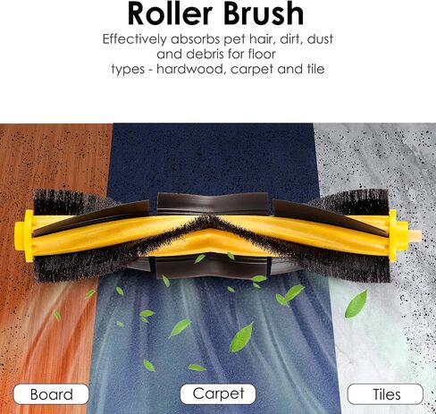 Filter Brush Replacement Set Compatible with Ecovacs DEEBOT OZMO 920 950 T8 AIVI Max T9 T5 N5 N7 N8+ N8 Pro Plus Robot Vacuum Cleaner Accessories Kit, 1 Main Roller Brush 3 HEPA Filters 6 Side Brushes in Saudi Arabia