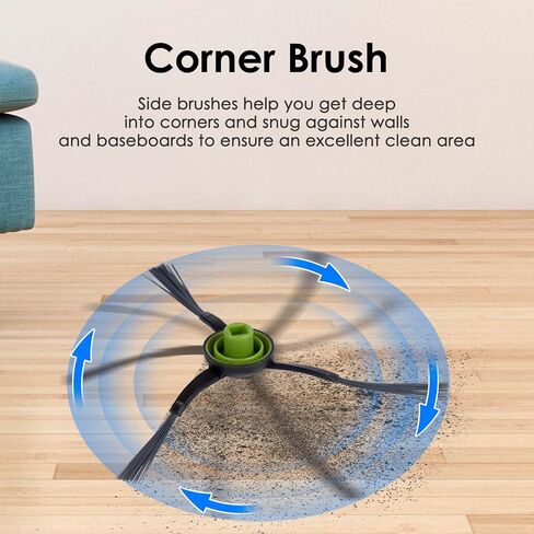 Filter Brush Replacement Set Compatible with Ecovacs DEEBOT OZMO 920 950 T8 AIVI Max T9 T5 N5 N7 N8+ N8 Pro Plus Robot Vacuum Cleaner Accessories Kit, 1 Main Roller Brush 3 HEPA Filters 6 Side Brushes in Saudi Arabia