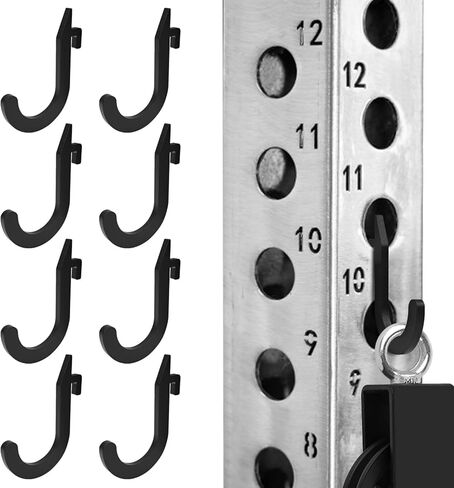 8PSC مرفقات حامل رف القرفصاء، خطاف حديد لرف الطاقة، خطاف تخزين DIY لأطواق المقاومة وأطواق الحديد وإكسسوارات الصالة الرياضية in Kuwait