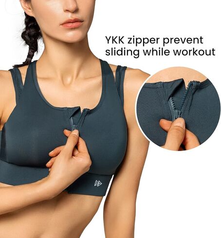 yvette High Impact Sports Bra y-back دعم عالية الدعم حمالات الرياضة للنساء ، البحرية الأزرق in Kuwait