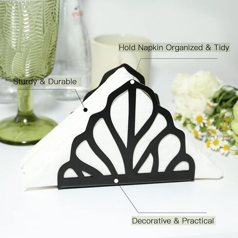 حامل منديل الأسود للطاولة ، أسود معدن من منديل منديل من منظمات منظم كوكتيل مطبخ كوكتيل in Kuwait