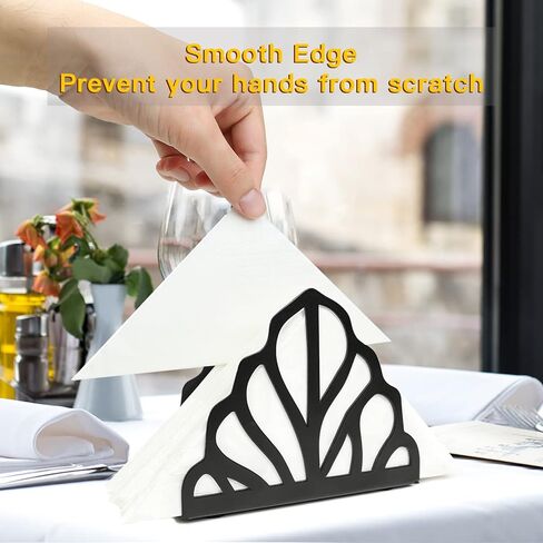 حامل منديل الأسود للطاولة ، أسود معدن من منديل منديل من منظمات منظم كوكتيل مطبخ كوكتيل in Kuwait