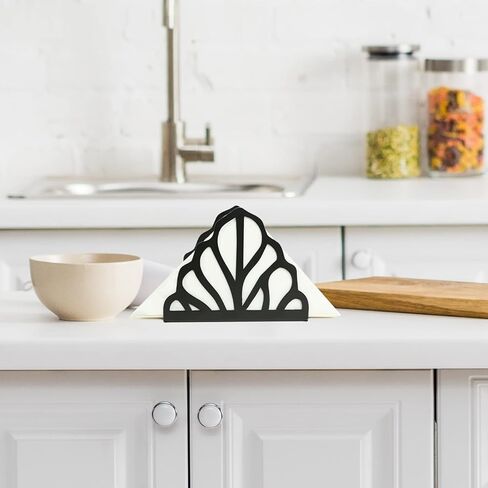 حامل منديل الأسود للطاولة ، أسود معدن من منديل منديل من منظمات منظم كوكتيل مطبخ كوكتيل in Kuwait