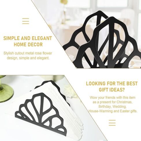 حامل منديل الأسود للطاولة ، أسود معدن من منديل منديل من منظمات منظم كوكتيل مطبخ كوكتيل in Kuwait