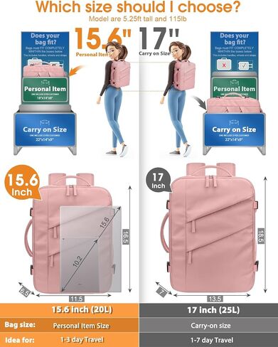 Capolo Travel Backpack for Women Men Waterproof Laptop Backpack Flight Approved Carry On Backpack Overnight Weekender Bag College Bookbag for Business, Work, Traveling Fits 15.6 '' Laptop,Black in Kuwait