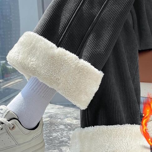 Sherpa Lined Sweatpants Women Drawstring Waistband Winter Warm Wide Leg Athletic Jogger Fleece Pants with Pockets in Saudi Arabia