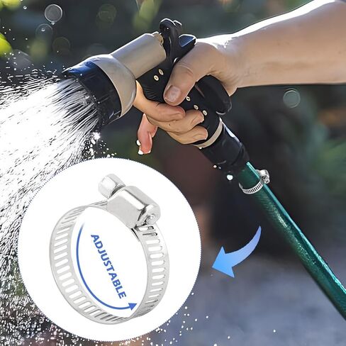 مجموعة متنوعة من 101 قطعة من مشابك خرطوم الفولاذ المقاوم للصدأ، مجموعة متنوعة بحجم 8-44 مم قابلة للتعديل، مشبك خط الوقود لأنابيب المياه، والسباكة، والتطبيق الميكانيكي، و8 أحجام لمشابك خرطوم التروس الدودية in Kuwait