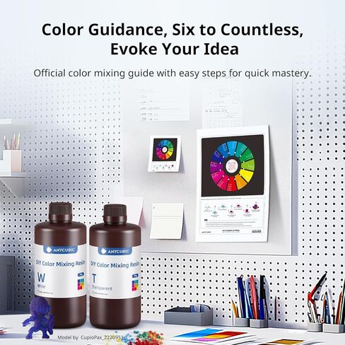 Anycubic DIY Color Mixing Resin 3D Printer Resin for LCD 3D Printing ، بما في ذلك الراتنجات ثلاثية الأبعاد ، قطارة ، دورق ، أكواب بلاستيكية يمكن التخلص منها ، قفازات النتريل ، المقياس الإلكتروني (بدون بطارية) in Kuwait