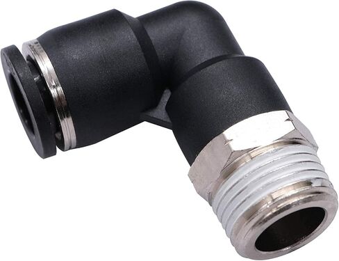 mxuteuk 5 قطع دفع لتوصيل التركيبات الهوائية ذكر الكوع موصل تركيبات خط الهواء 90 درجة دفع في تركيبات القفل 3/8 بوصة أنبوب OD × 3/8 بوصة NPT الموضوع in Kuwait