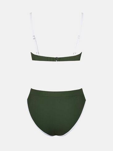 CUPSHE Women's Bikini Sets Two Piece Swimsuit High Waisted V Neck Underwire Push Up Color Block Cheeky Bottom in Kuwait