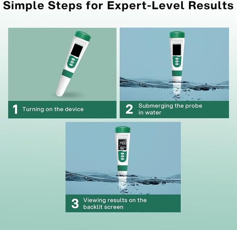 AQUSOFT 5-in-1 Digital PH Meter with Voice Function | High Accuracy PH,TDS,EC,Salinity & Temp Pen | Waterproof & Rechargeable PH Meter for Swimming Pools,Aquariums & Hydroponics | Fast Water Tester in Saudi Arabia