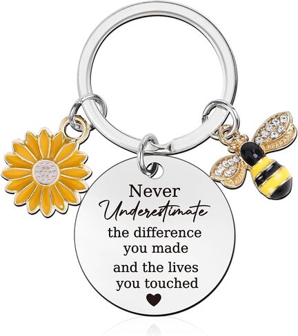 Sunflower Inspirational Bee Keychain Appreciation Gifts Motivational Thank You Gifts for Teacher Women in Saudi Arabia