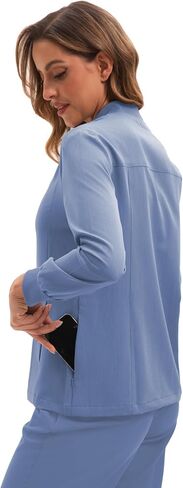Scrub Jacket for Women, Zip Front Warm-up Uniform Coat with 4 Pockets, Ultra Soft and Durable in Saudi Arabia