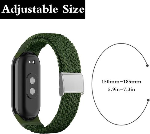 Harikiri Braided Bands Compatible with Xiaomi Mi Band 9/Xiaomi Mi Band 8,Sport Elastic Nylon Replacement Soft Strap for Xiaomi Mi Band 9/Xiaomi Mi Band 8,Women and Men in Kuwait