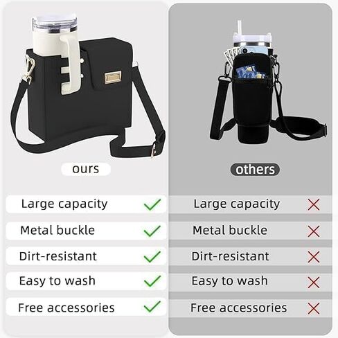 Stanley Cup Purse,Water Bottle Crossbody with Cup Holder,Outdoor Portable Stanley Cup Bag,Adjustable Shoulder Strap in Kuwait