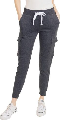 GoodThreads Women's Ultra Soft Fleece Midweight Disual Solid Cargo Pants in Kuwait