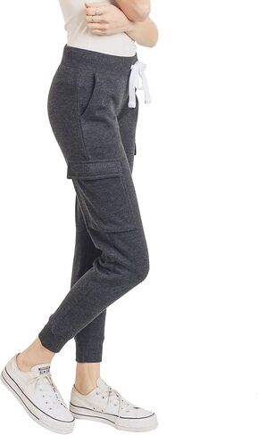 GoodThreads Women's Ultra Soft Fleece Midweight Disual Solid Cargo Pants in Kuwait