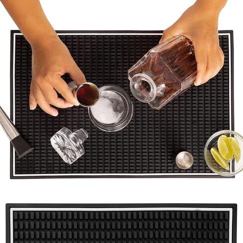 Premium Rubber Bar Mat 18" X 12" 1cm Thick Anti-Skid Non-Toxic Rubber Bar Mats for Countertop, Home Bar, Restaurants - Best Bar Spill Mat for You in Saudi Arabia