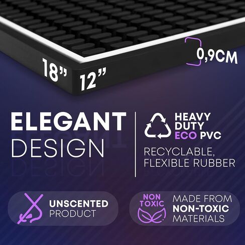Premium Rubber Bar Mat 18" X 12" 1cm Thick Anti-Skid Non-Toxic Rubber Bar Mats for Countertop, Home Bar, Restaurants - Best Bar Spill Mat for You in Saudi Arabia