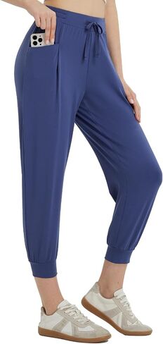 BALEAF Women's Joggers Pants with Pockets High Waisted Tapered Sweatpants Workout Capris Lounge Sweat Track Pants in Saudi Arabia