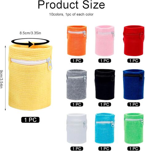 10 قطع من محافظ المعصم، حقيبة مع سحاب، سوار معصم، محفظة معصم، حامل مفاتيح، جيب لبطاقة المفاتيح، أكياس تخزين العملات المعدنية، 10 ألوان in Kuwait