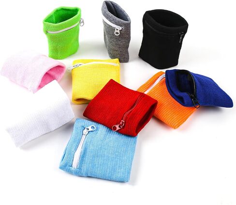 10 قطع من محافظ المعصم، حقيبة مع سحاب، سوار معصم، محفظة معصم، حامل مفاتيح، جيب لبطاقة المفاتيح، أكياس تخزين العملات المعدنية، 10 ألوان in Kuwait