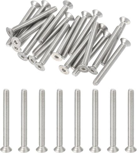 PATIKIL #8-32 x 1-3/4 Inch Flat Head Socket Cap Screws, 20 Pack 304 Stainless Steel Flat Countersunk Bolts Hex Socket Drive Machine Screws Full Thread Coarse Thread UNC Grade 6.8 in Saudi Arabia