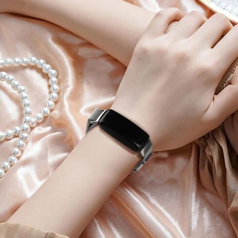 AK Metal Band متوافق مع Fitbit Inspire 3 Bands Women Men ، STELL MESH MESH LOOP STRAP FITBIT Inspire 3/2/Inspire HR Fitness Tracker in Kuwait