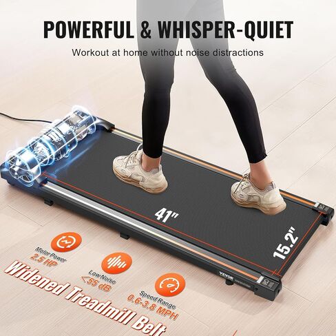 وسادة المشي في Vevor مع المنحدر ، أسفل جهاز المشي المكتبي مع Bluetooth للمكتب المنزلي ، آلة الركض المحمولة بحجم 2.5 حصان ، مع التحكم عن بُعد وشاشة LED in Saudi Arabia