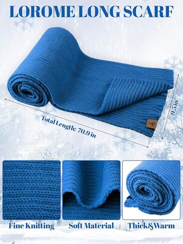 LOROME Women Winter Beanie Hat Scarf Gloves Set, Fleece Knitted Pompom Hat Warm Neck Scarf Touchscreen Gloves Winter Gift in Saudi Arabia