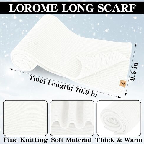 LOROME Women Winter Beanie Hat Scarf Gloves Set, Fleece Knitted Pompom Hat Warm Neck Scarf Touchscreen Gloves Winter Gift in Saudi Arabia