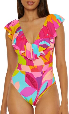 Trina Turk Women's Lilleth Shuffle One Piece Swimsuit و Grownge V-Teac و Floral Print و Suits Worming Suits in Kuwait