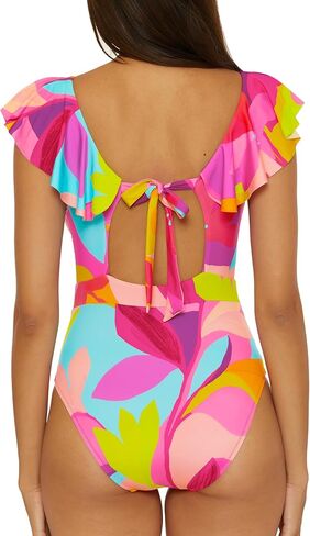Trina Turk Women's Lilleth Shuffle One Piece Swimsuit و Grownge V-Teac و Floral Print و Suits Worming Suits in Kuwait