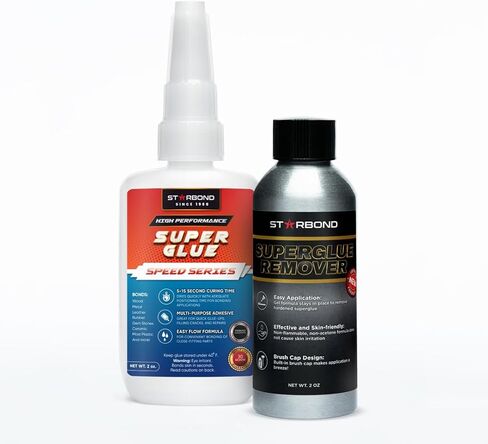 صمغ فائق السرعة من سلسلة STARBOND Premium XL "متوسط"، وقت تجفيف سريع (5-15 ثانية)، 56 جرامًا و2 أونصة. مزيل الغراء [حزمة] in Kuwait