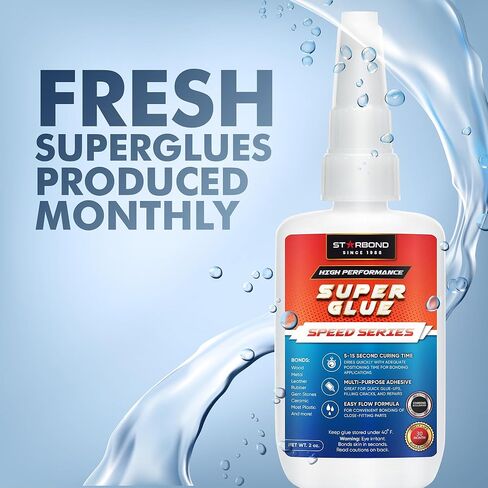 صمغ فائق السرعة من سلسلة STARBOND Premium XL "متوسط"، وقت تجفيف سريع (5-15 ثانية)، 56 جرامًا و2 أونصة. مزيل الغراء [حزمة] in Kuwait