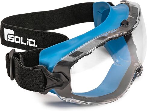 SolidWork Safety Goggles Anti-Fog Clear Lens with Adjustable Elastic Headband. Protective Eyewear for Men & Women in Saudi Arabia