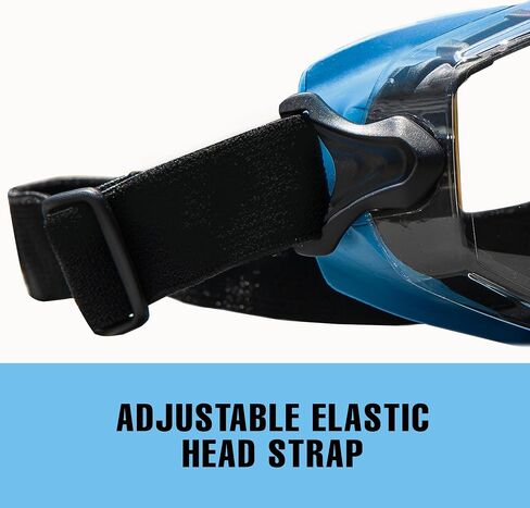 SolidWork Safety Goggles Anti-Fog Clear Lens with Adjustable Elastic Headband. Protective Eyewear for Men & Women in Saudi Arabia