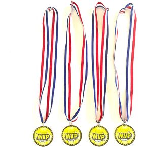 24 Pcs Sports Event MVP Champion Medals Basketball Football Baseball Soccer Softball Player MVP Sports Themed Party Favors