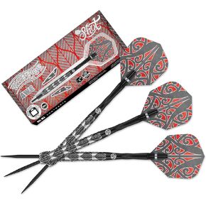 Shot! Darts Warrior Awe 90% Tungsten Steel tip Barrels, Balanced for Maximum Aerodynamics Handcrafted Professional Dart Set and Flights Made in New Zealand, Metal Tip Bar Darts